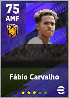 Fabio Carvalho eFootball 2026 player card — 75 OVR AMF