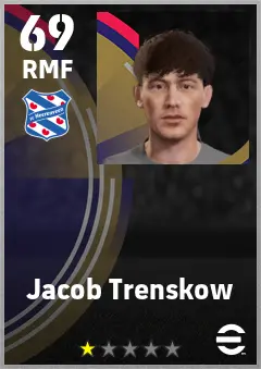 Jacob Trenskow eFootball 2026 player card — 69 OVR RMF
