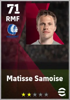 Matisse Samoise eFootball 2026 player card — 71 OVR RMF