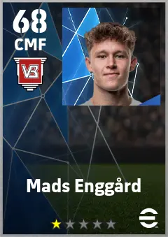Mads Enggard eFootball 2026 player card — 68 OVR CMF