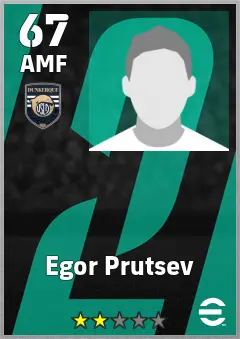 Egor Prutsev eFootball 2026 player card, 67 OVR AMF