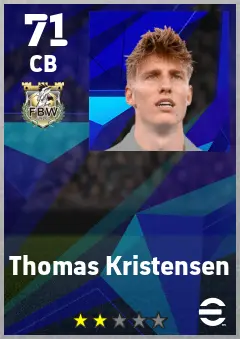 Thomas Kristensen eFootball 2026 player card — 71 OVR CB
