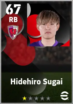Hidehiro Sugai eFootball 2026 player card — 67 OVR RB
