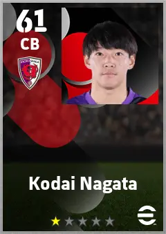 Kodai Nagata eFootball 2026 player card — 61 OVR CB