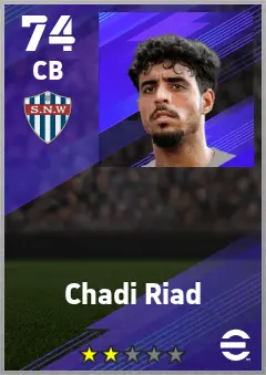 Chadi Riad eFootball 2026 player card — 74 OVR CB