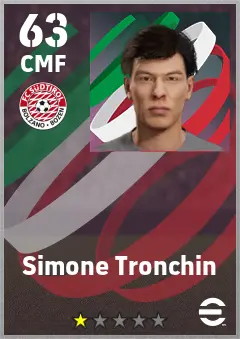 Simone Tronchin eFootball 2026 player card — 63 OVR CMF