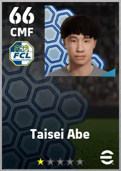 Taisei Abe eFootball 2026 player card — 66 OVR CMF