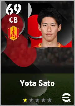 Yota Sato eFootball 2026 player card — 69 OVR CB