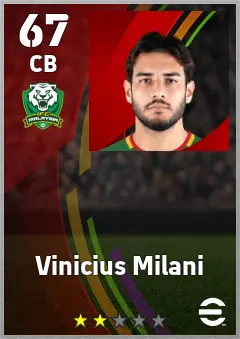 Vinicius Milani eFootball 2026 player card — 67 OVR CB