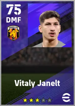 Vitaly Janelt eFootball 2026 player card — 75 OVR DMF