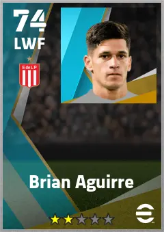 Brian Aguirre eFootball 2026 player card — 74 OVR LWF