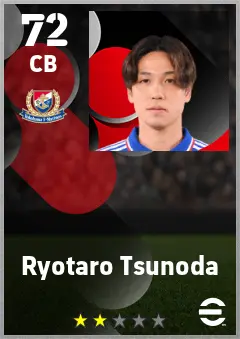 Ryotaro Tsunoda eFootball 2026 player card — 72 OVR CB