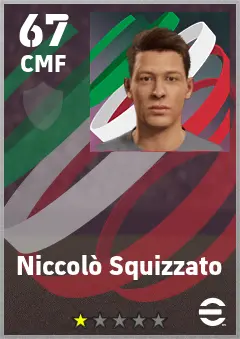 Niccolo Squizzato eFootball 2026 player card — 67 OVR CMF