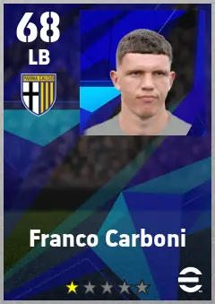 Franco Carboni eFootball 2026 player card — 68 OVR LB