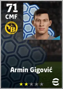 Armin Gigovic eFootball 2026 player card — 71 OVR CMF