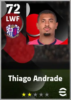 Thiago Andrade eFootball 2026 player card — 72 OVR LWF