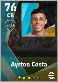 Ayrton Costa eFootball 2026 player card — 76 OVR CB