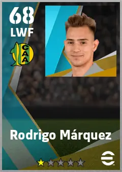 Rodrigo Marquez eFootball 2026 player card — 68 OVR LWF
