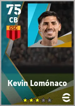 Kevin Lomonaco eFootball 2026 player card — 75 OVR CB