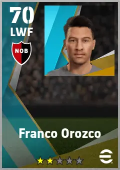 Franco Orozco eFootball 2026 player card — 70 OVR LWF