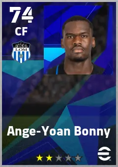 Ange-Yoan Bonny eFootball 2026 player card — 74 OVR CF