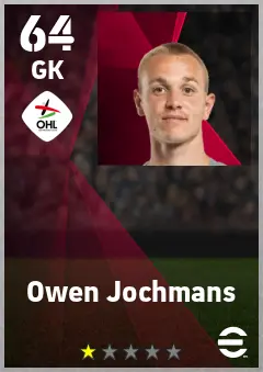 Owen Jochmans eFootball 2026 player card — 64 OVR GK
