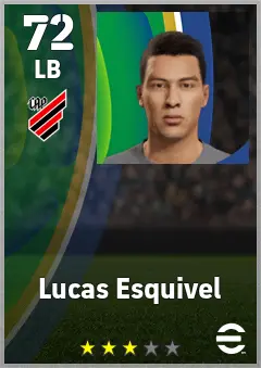 Lucas Esquivel eFootball 2026 player card — 72 OVR LB