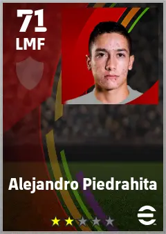 Alejandro Piedrahita eFootball 2026 player card — 71 OVR LMF