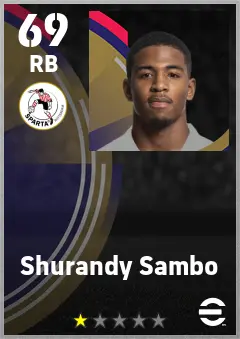 Shurandy Sambo eFootball 2026 player card — 69 OVR RB