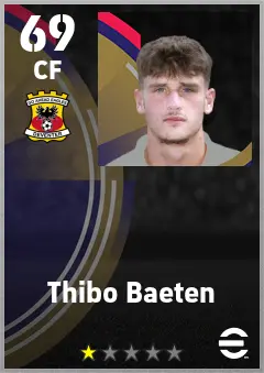 Thibo Baeten eFootball 2026 player card — 69 OVR CF