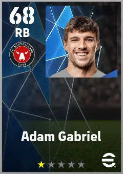 Adam Gabriel eFootball 2026 player card — 68 OVR RB