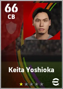 Keita Yoshioka eFootball 2026 player card — 66 OVR CB
