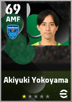 Akiyuki Yokoyama eFootball 2026 player card — 69 OVR AMF