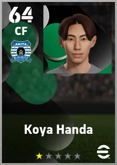 Koya Handa eFootball 2026 player card — 64 OVR CF
