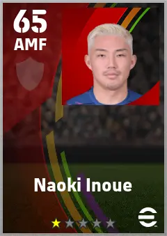 Naoki Inoue eFootball 2026 player card — 65 OVR AMF