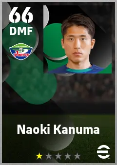 Naoki Kanuma eFootball 2026 player card — 66 OVR DMF