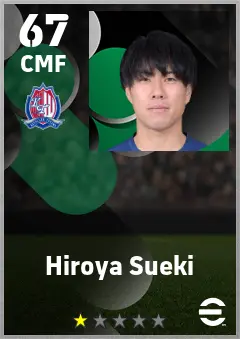 Hiroya Sueki eFootball 2026 player card — 67 OVR CMF