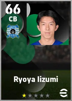 Ryoya Iizumi eFootball 2026 player card — 66 OVR CB