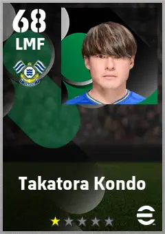 Takatora Kondo eFootball 2026 player card — 68 OVR LMF