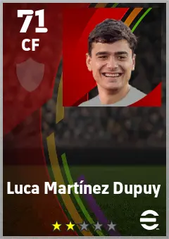 Luca Martinez Dupuy eFootball 2026 player card — 71 OVR CF