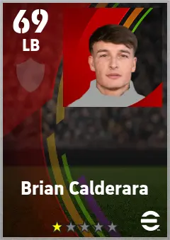 Brian Calderara eFootball 2026 player card — 69 OVR LB