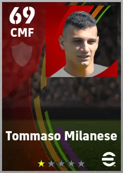 Tommaso Milanese eFootball 2026 player card — 69 OVR CMF