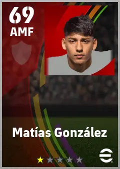 Matias Gonzalez eFootball 2026 player card — 69 OVR AMF