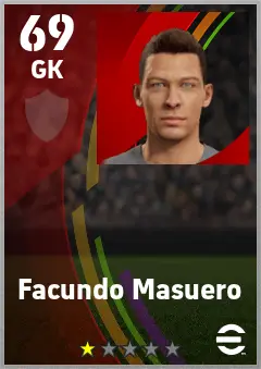 Facundo Masuero eFootball 2026 player card — 69 OVR GK