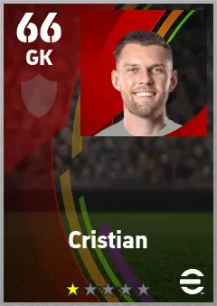 Cristian eFootball 2026 player card — 66 OVR GK