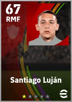 Santiago Lujan eFootball 2026 player card — 67 OVR RMF
