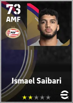 Ismael Saibari eFootball 2026 player card — 73 OVR AMF