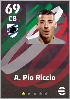 A. Pio Riccio eFootball 2026 player card — 69 OVR CB