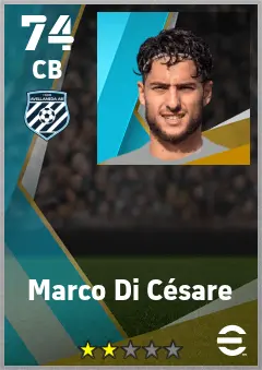 Marco Di Cesare eFootball 2026 player card — 74 OVR CB