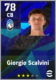 Giorgio Scalvini eFootball 2026 player card — 78 OVR CB